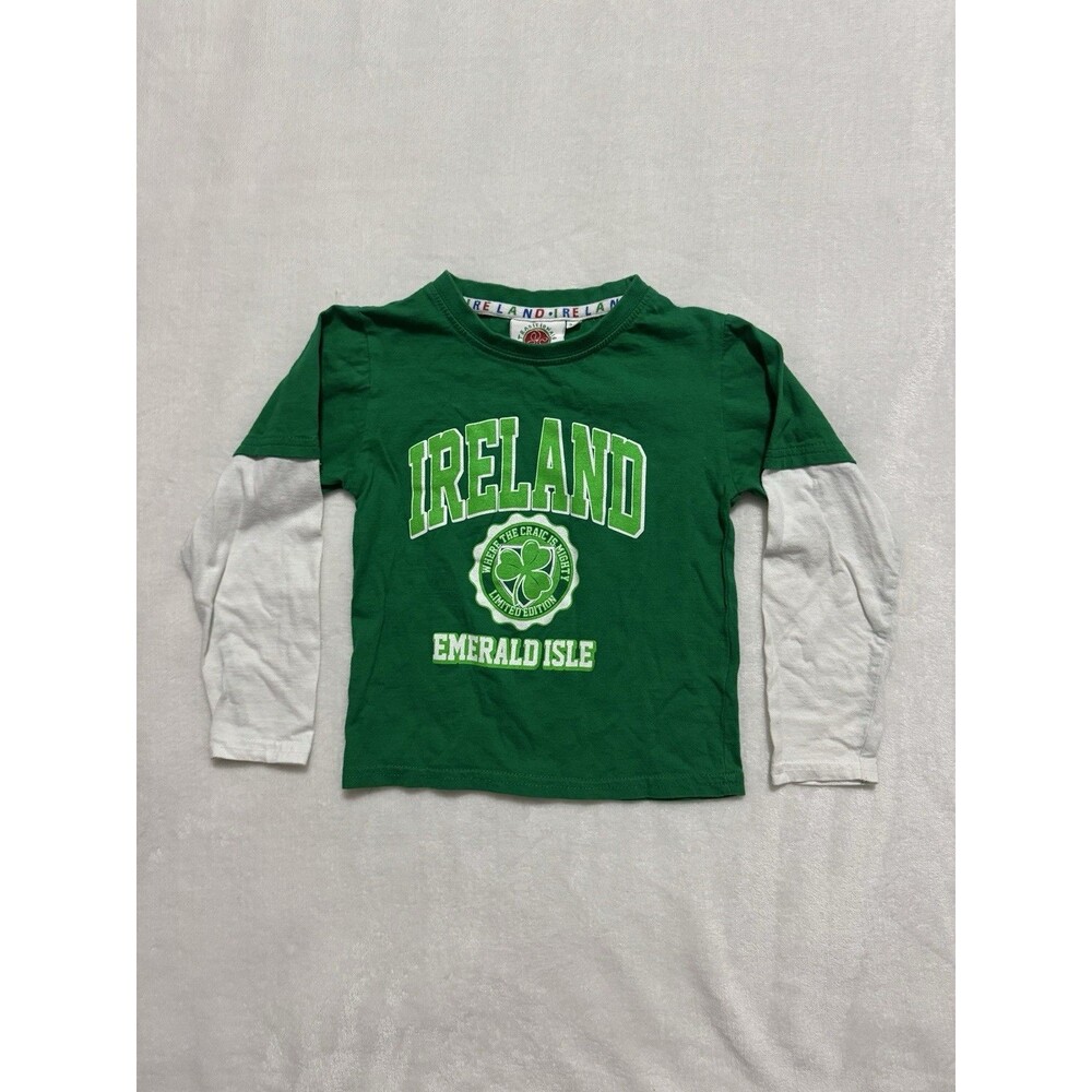 Traditional Craftwear Long Sleeve Ireland Shirt Childs Shirt 3 4 Emerald Isle